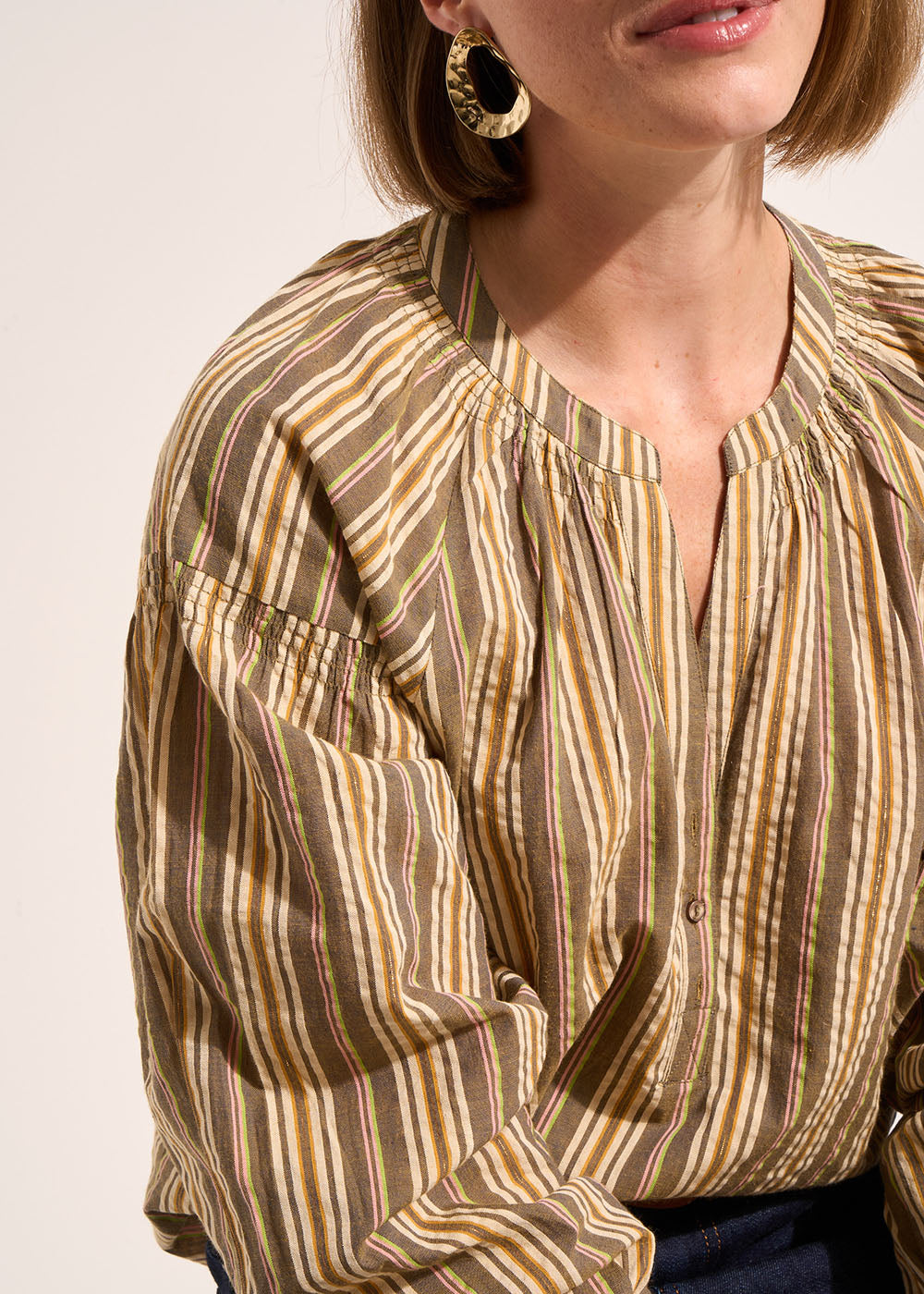 Blouse ample rayée à manches longues - Sud Express - 2 - Sud Express