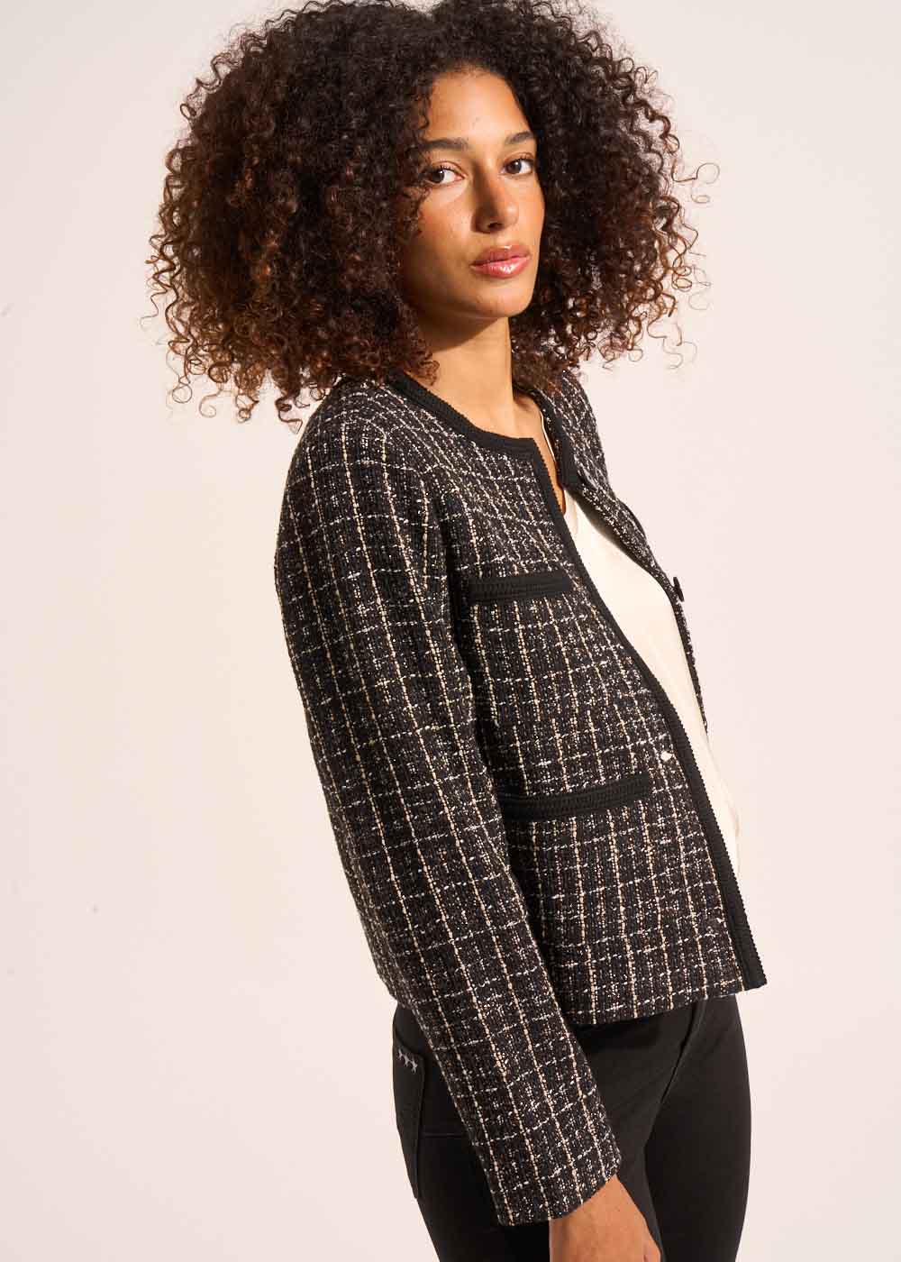 Veste courte en tweed - Sud Express - 4 - Sud Express
