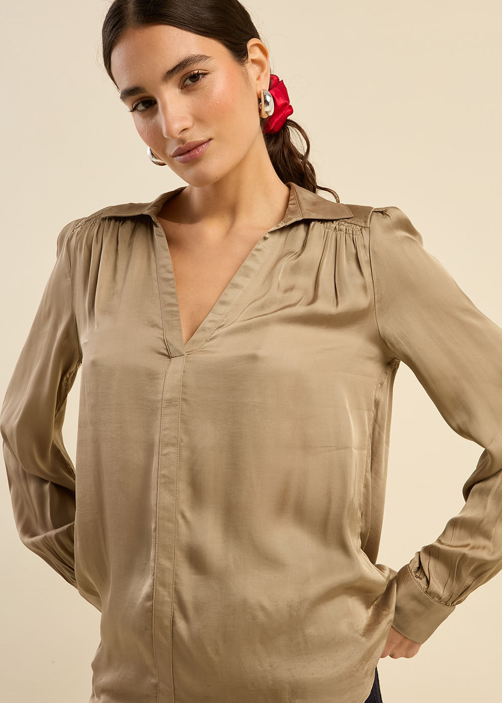 Blouse fluide à col V - Sud Express - 1 - Sud Express