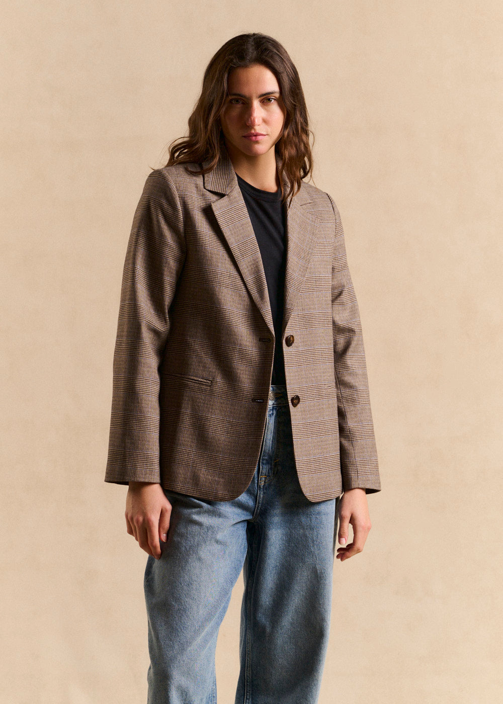 Veste blazer cintrée à carreaux - Sud Express - 1 - Sud Express