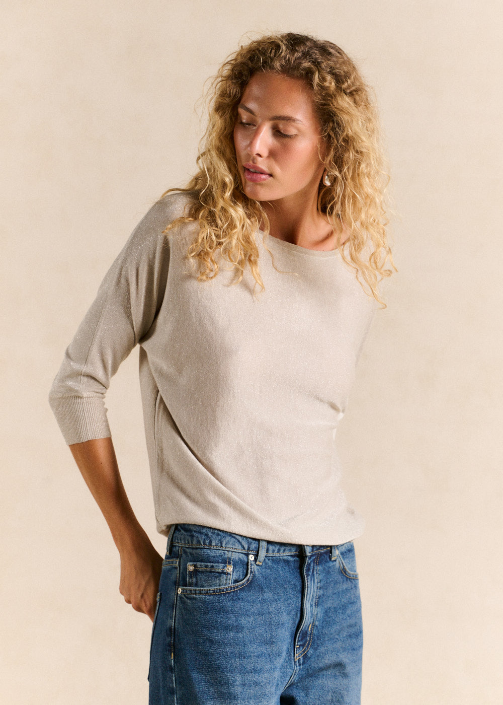 Pull col rond avec fibres métallisées - Sud Express - 1 - Sud Express