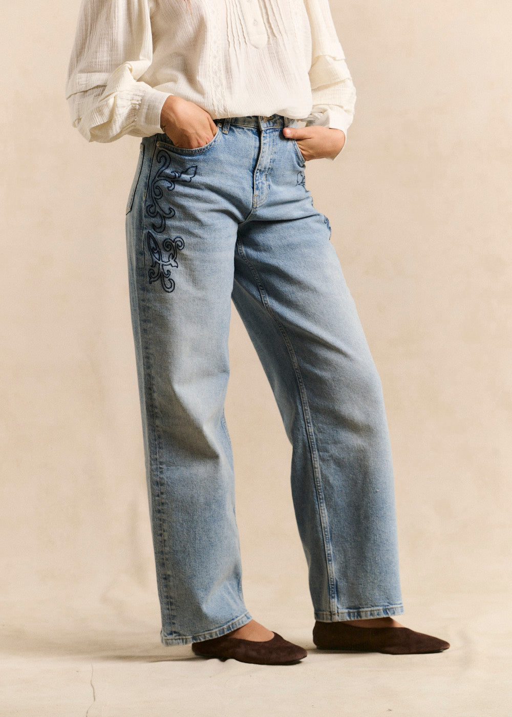 CHLOE  Jean wideleg brodé - 1 - Sud Express - Sud Express