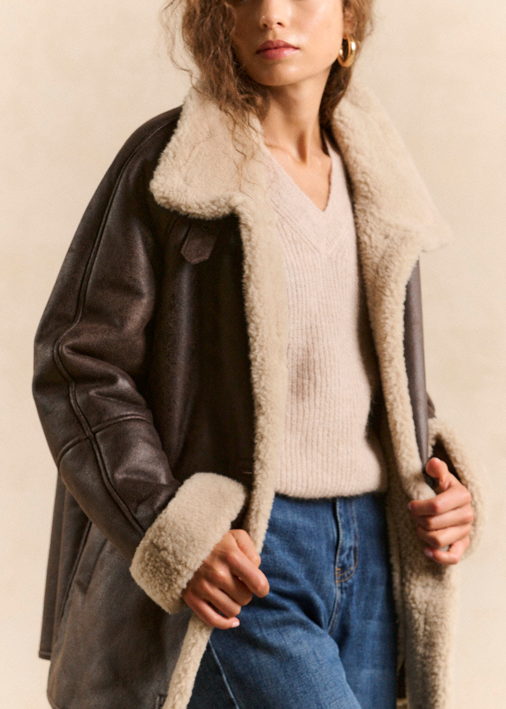 Manteau col haut effet suede - Sud Express - 5 - Sud Express