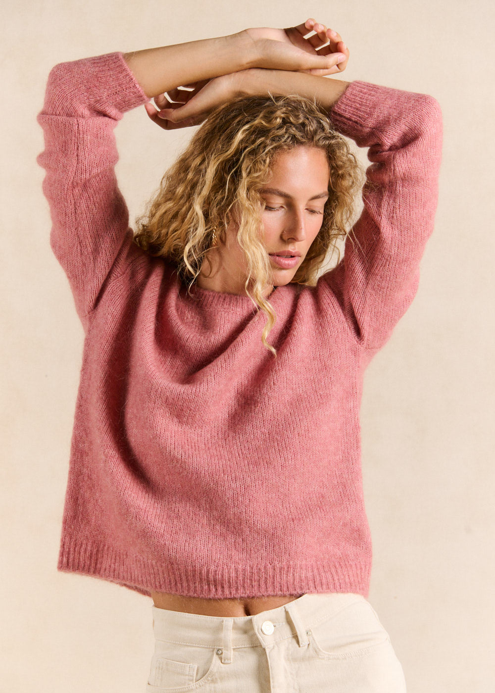 Pull col rond en mohair manches longues - Sud Express - 5 - Sud Express