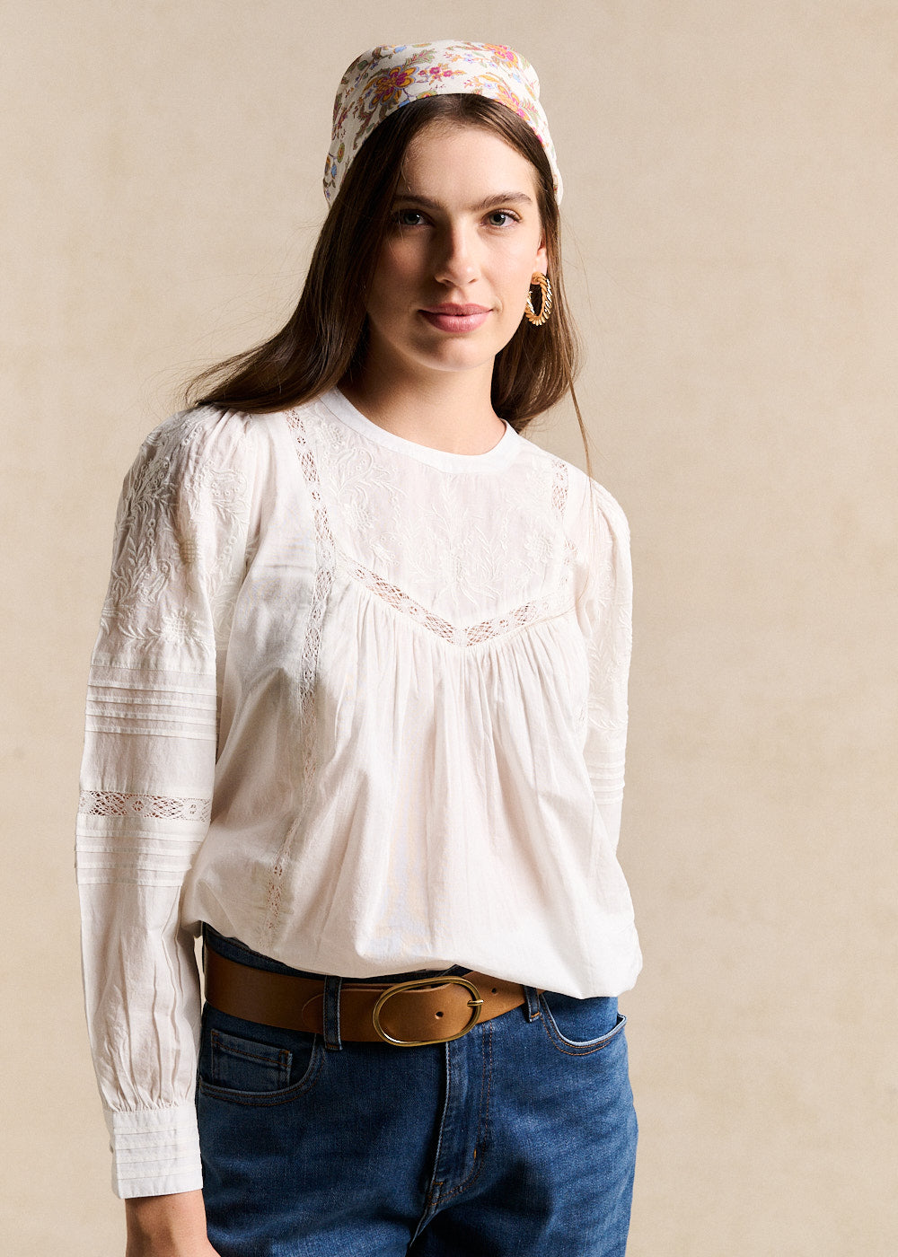Blouse en voile de coton brodée - Sud Express - 5 - Sud Express