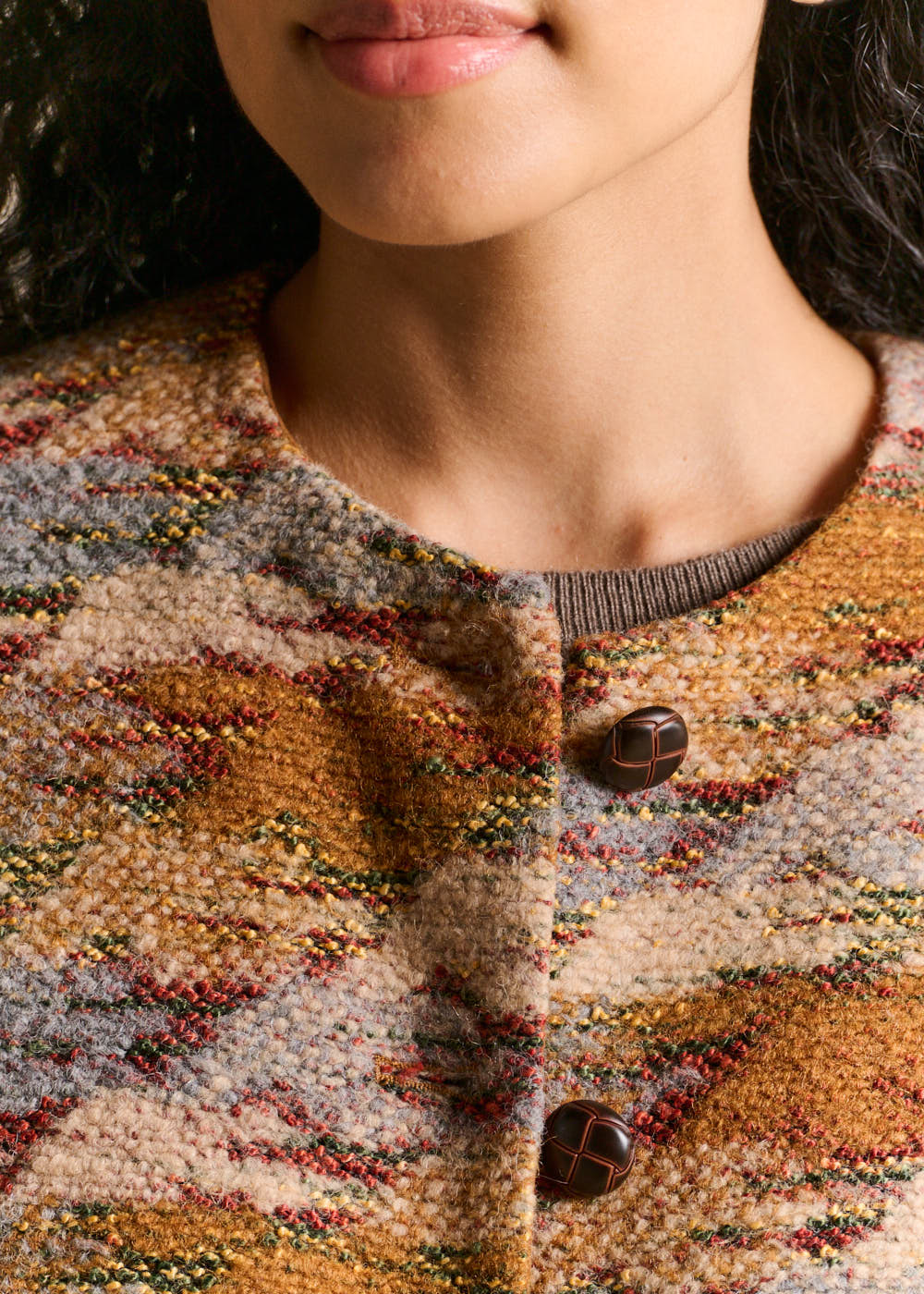 Veste tweed lainage courte - Sud Express - 2 - Sud Express