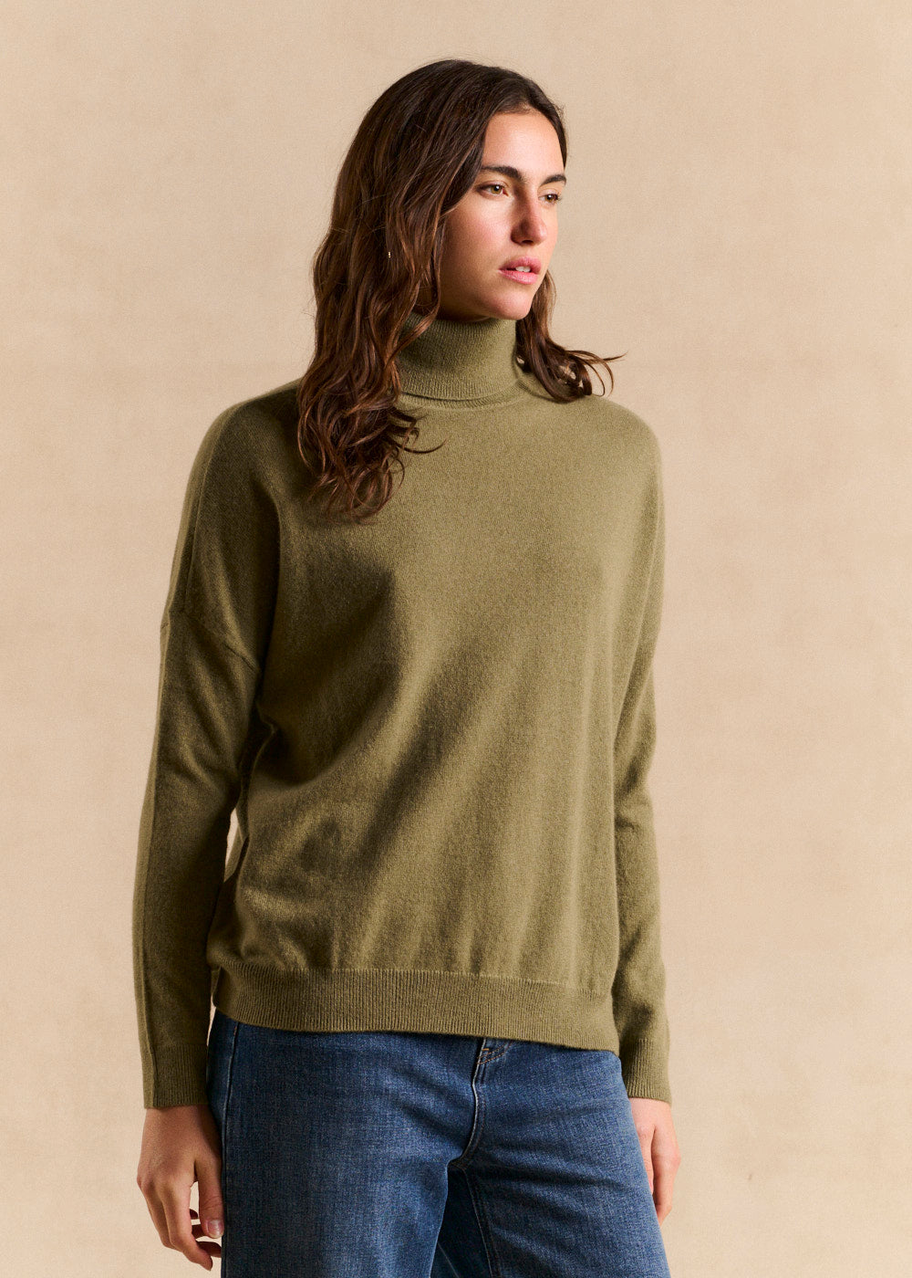 Pull cachemire col montant coupe large - Sud Express - 5 - Sud Express
