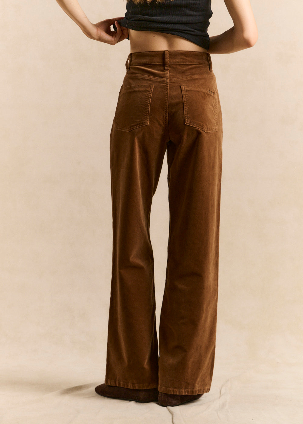 Pantalon velours droit taille haute - Sud Express - 3 - Sud Express