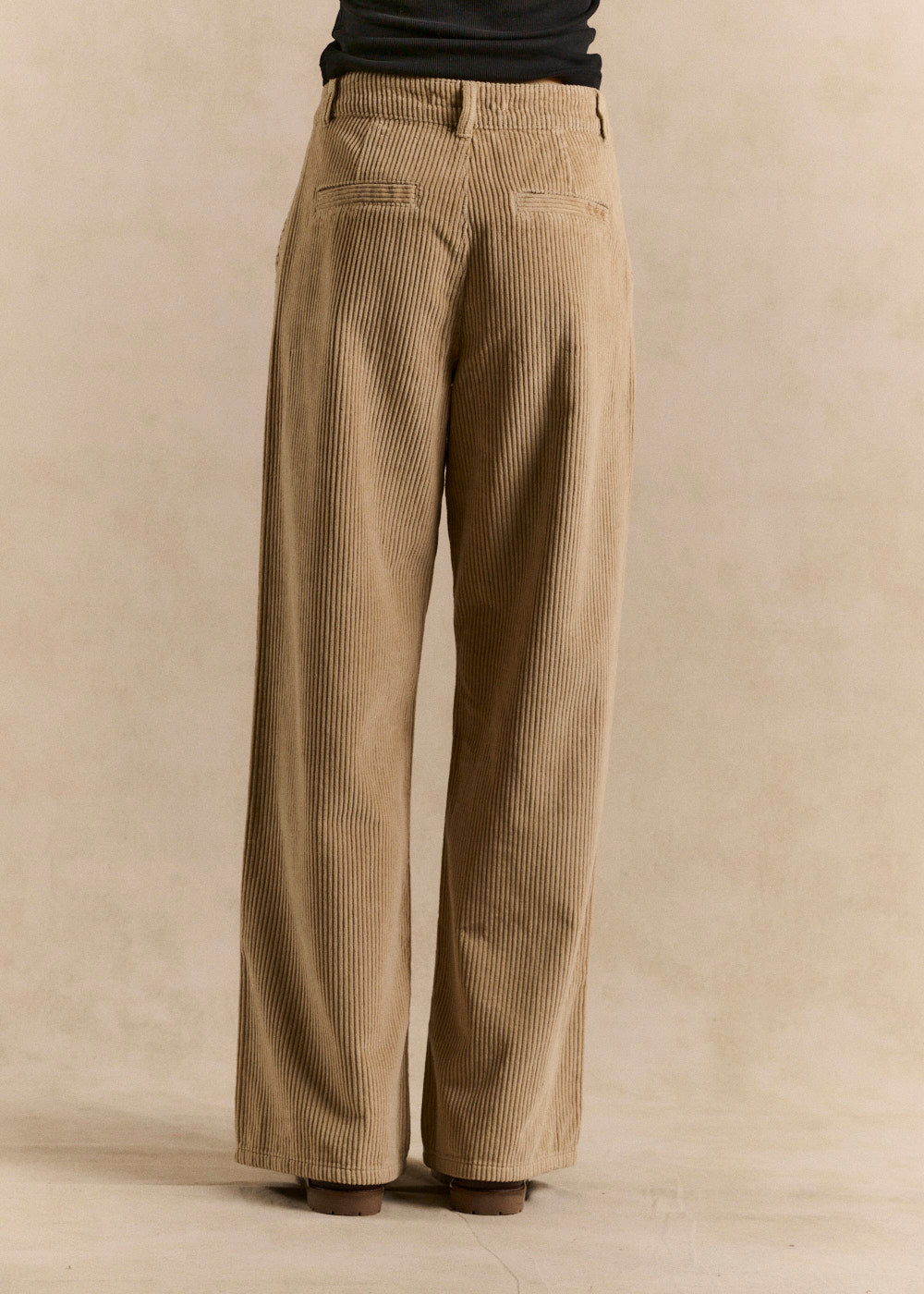 Pantalon large en velours de coton taille haute - Sud Express - 3 - Sud Express