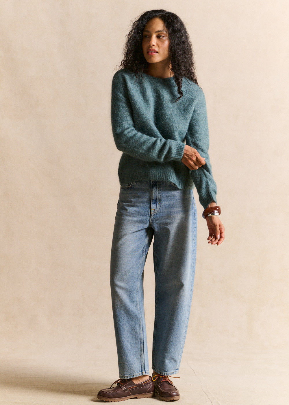 Pull col rond en mohair manches longues - Sud Express - 5 - Sud Express