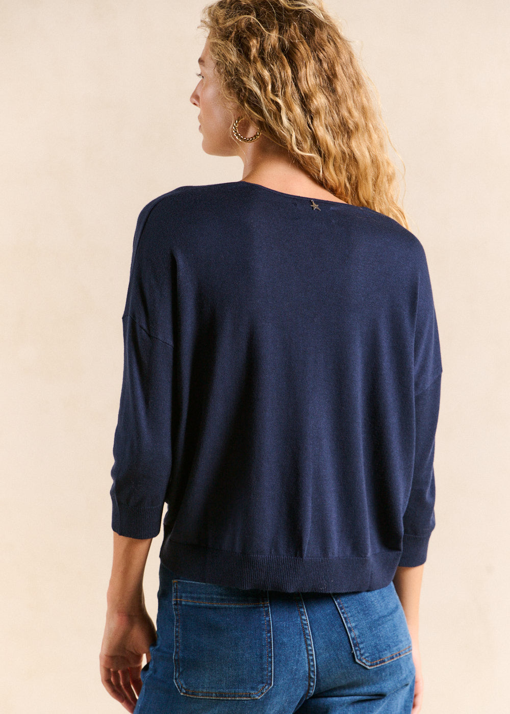 MANONO Pull col V oversize avec manches mi-longues - 3 - Sud Express - Sud Express