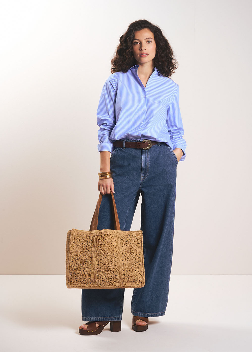 Chemise rayée oversize en coton - Sud Express - 5 - Sud Express