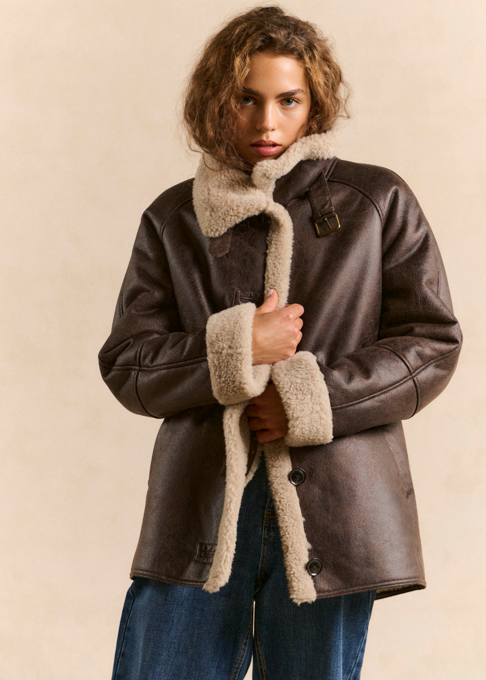 Manteau col haut effet suede - Sud Express - 1 - Sud Express