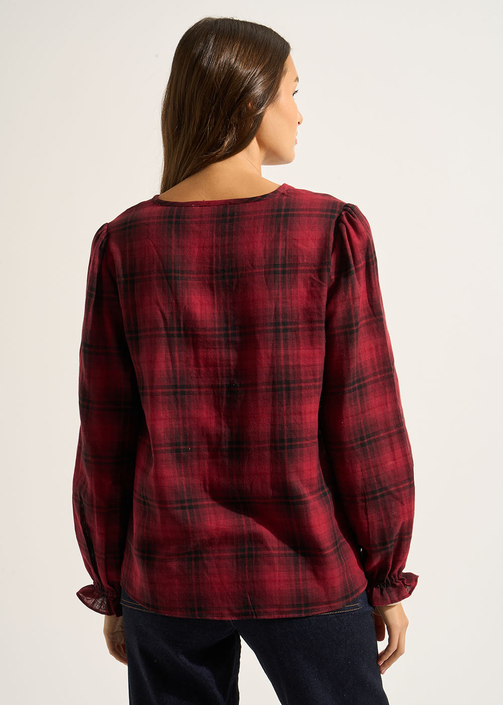 Chemise tartan ample avec épaules tombantes - Sud Express - 3 - Sud Express