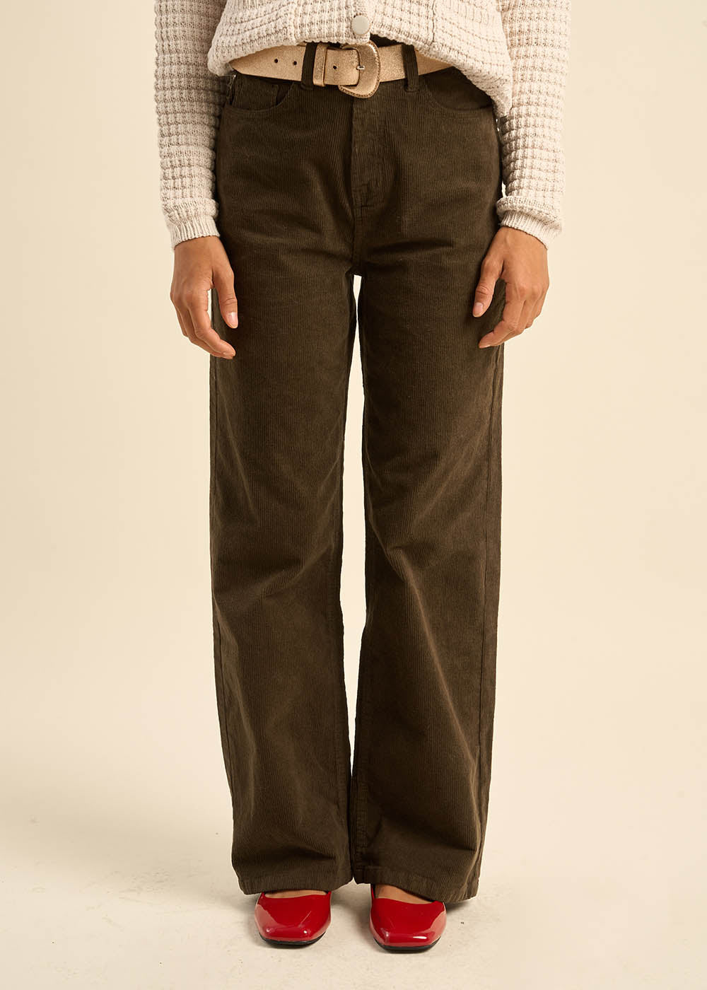 Pantalon en velours à coupe droite - Sud Express - 2 - Sud Express