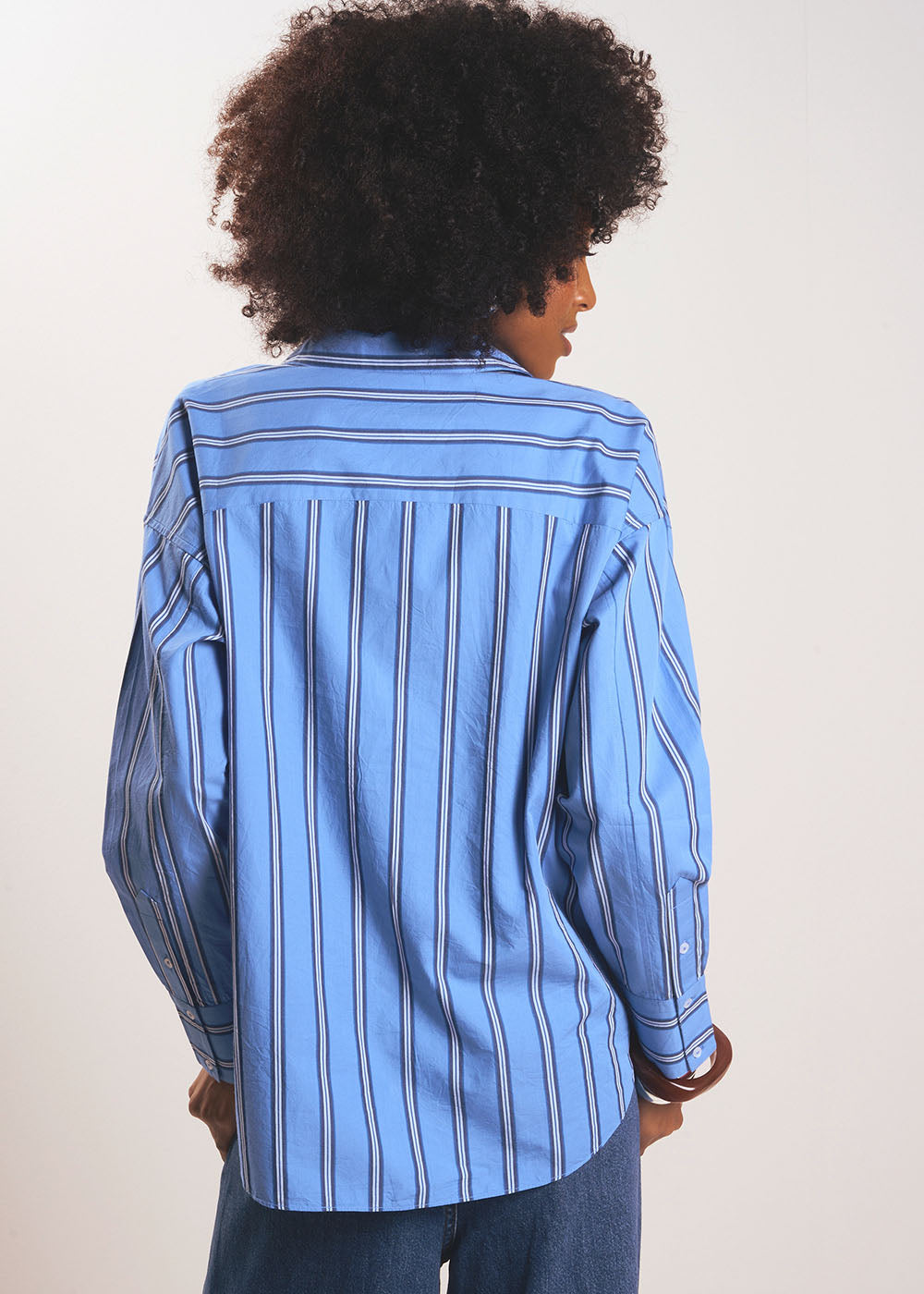 Chemise oversize en coton à rayures larges - Sud Express - 3 - Sud Express