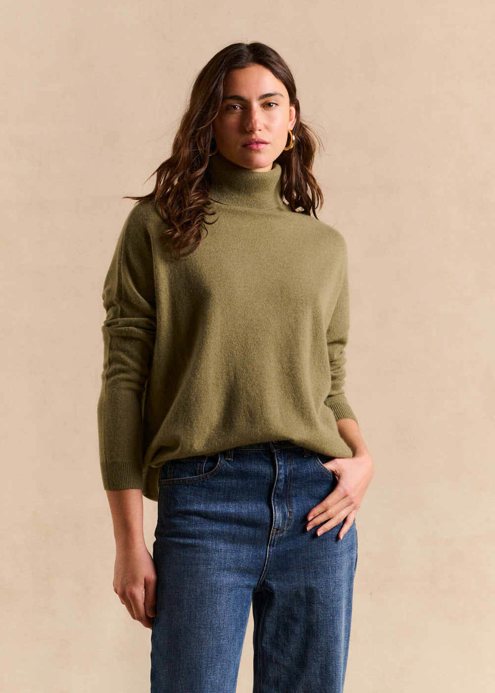 Pull cachemire col montant coupe large - Sud Express - 1 - Sud Express