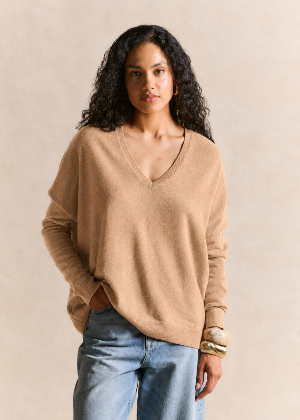 Pull cachemire col V ample - Sud Express - 3 - Sud Express