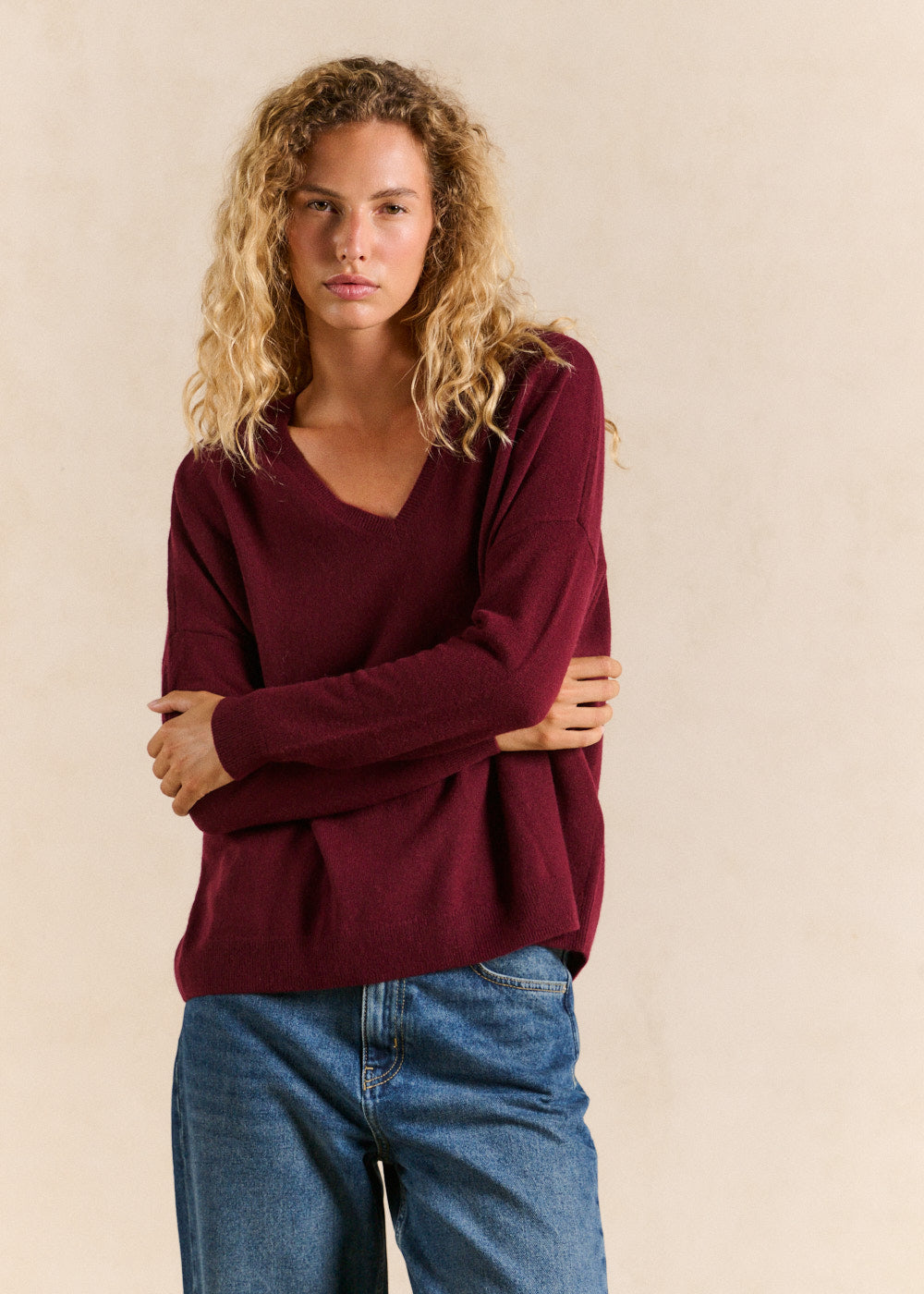 Pull cachemire col V ample - Sud Express - 5 - Sud Express