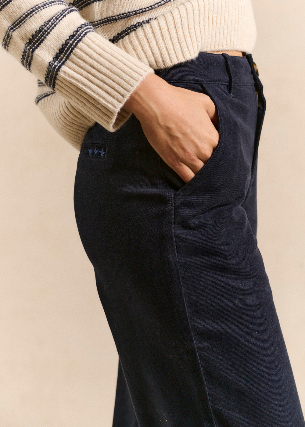 Pantalon droit toucher peau de pêche - Sud Express - 5 - Sud Express