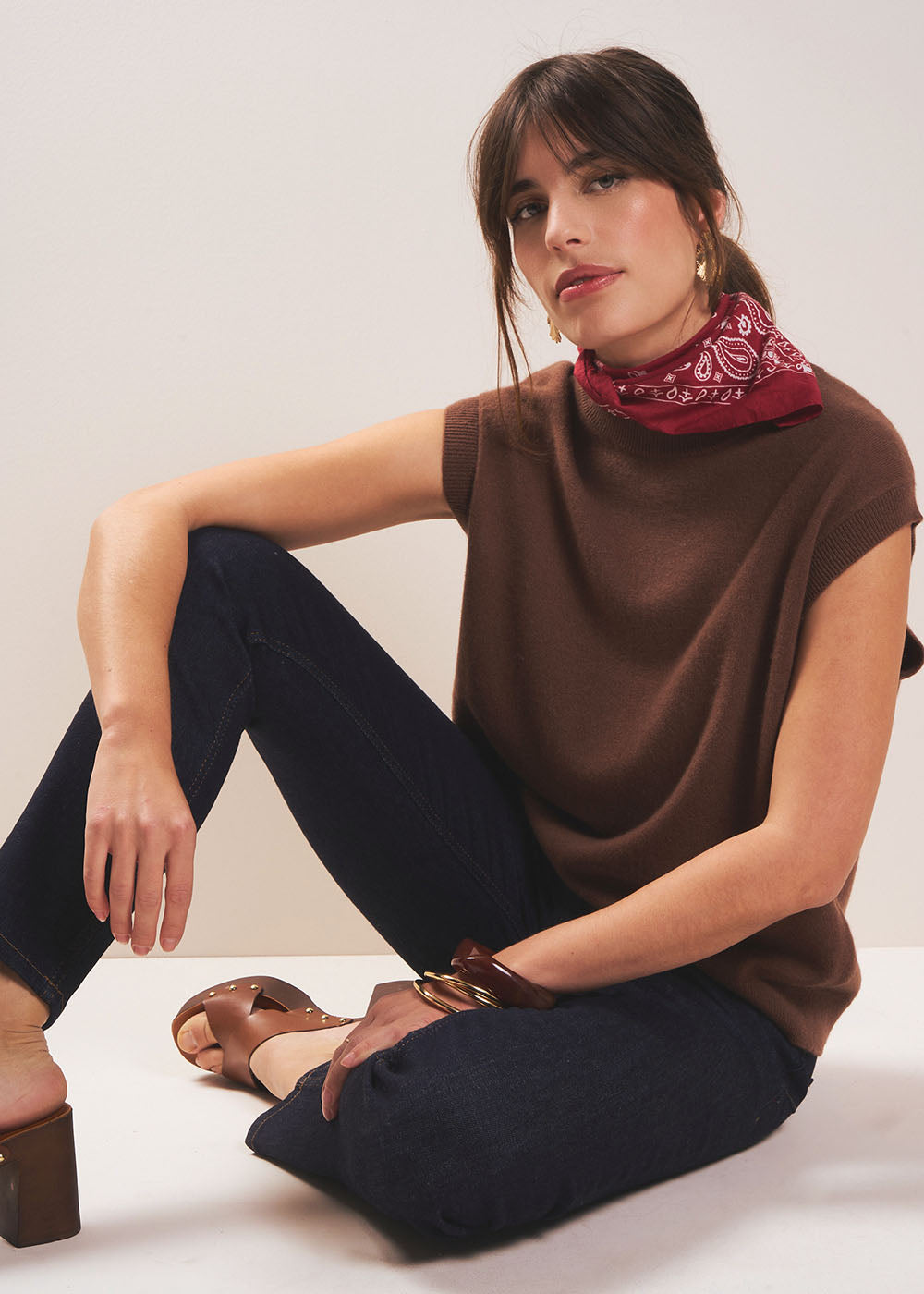 Pull sans manches en cachemire - Sud Express - 5 - Sud Express