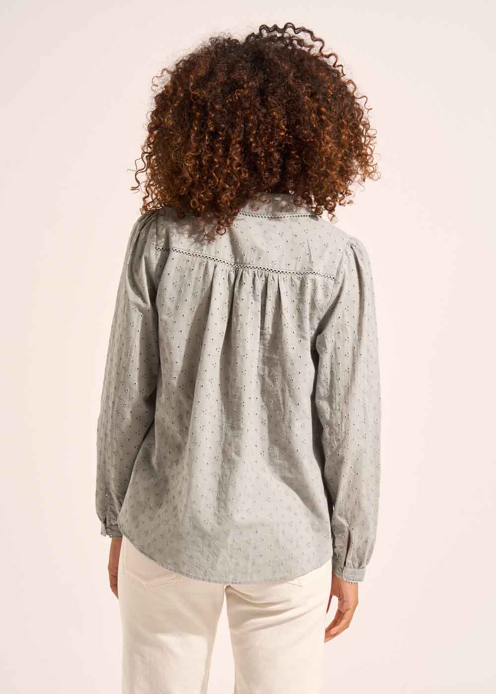 CASSUSY Chemisier en coton avec petites broderies anglaises - 3 - Sud Express - Sud Express