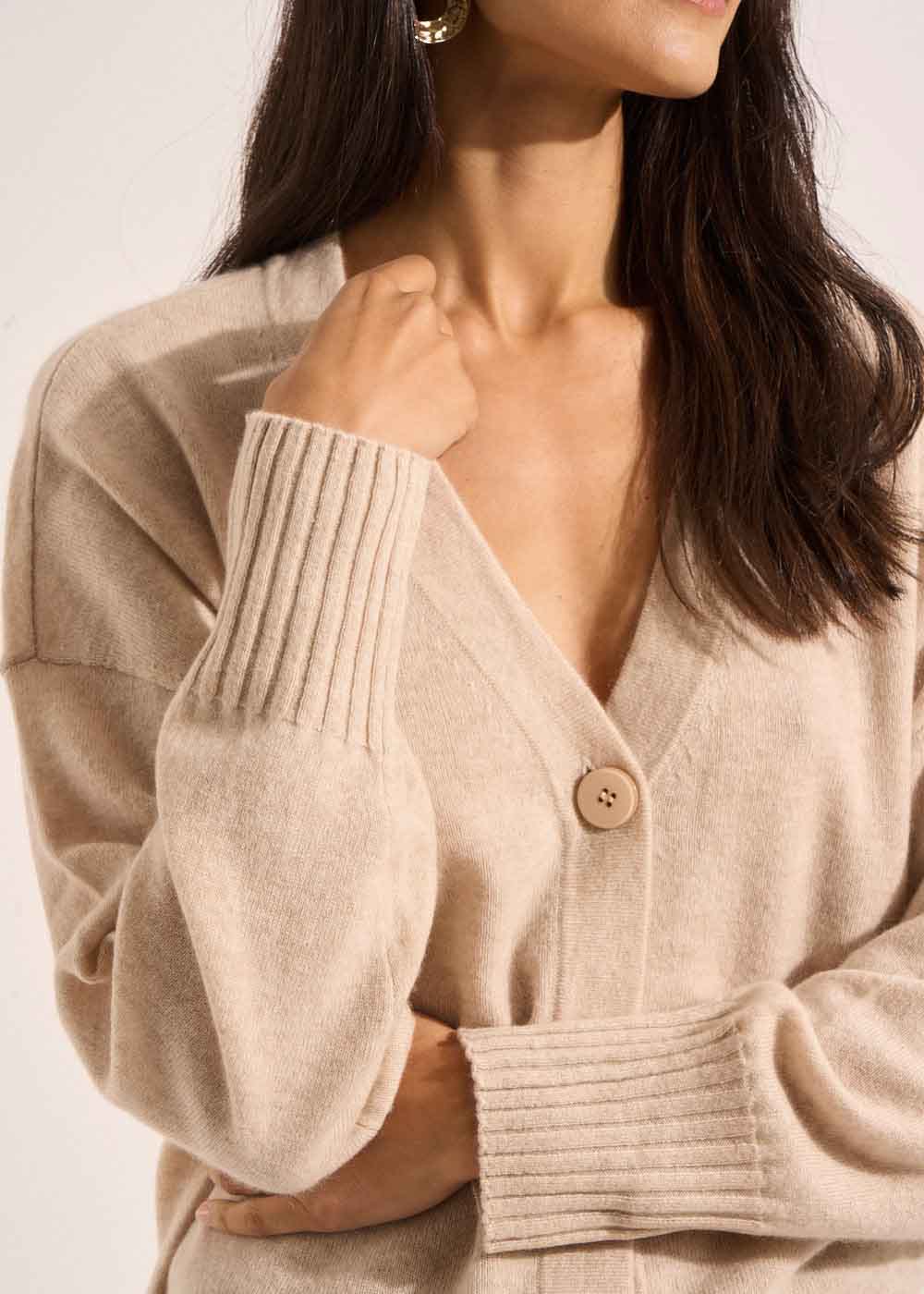 Gilet ample avec col V en cachemire - Sud Express - 2 - Sud Express