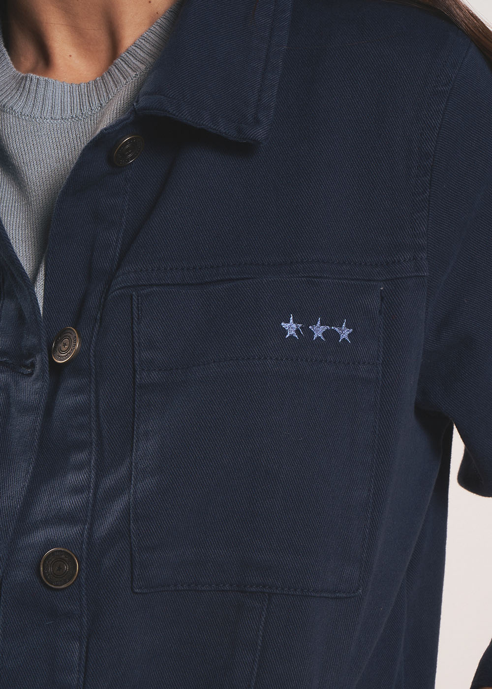 Veste à col chemise à surpiqûres - Sud Express - 2 - Sud Express