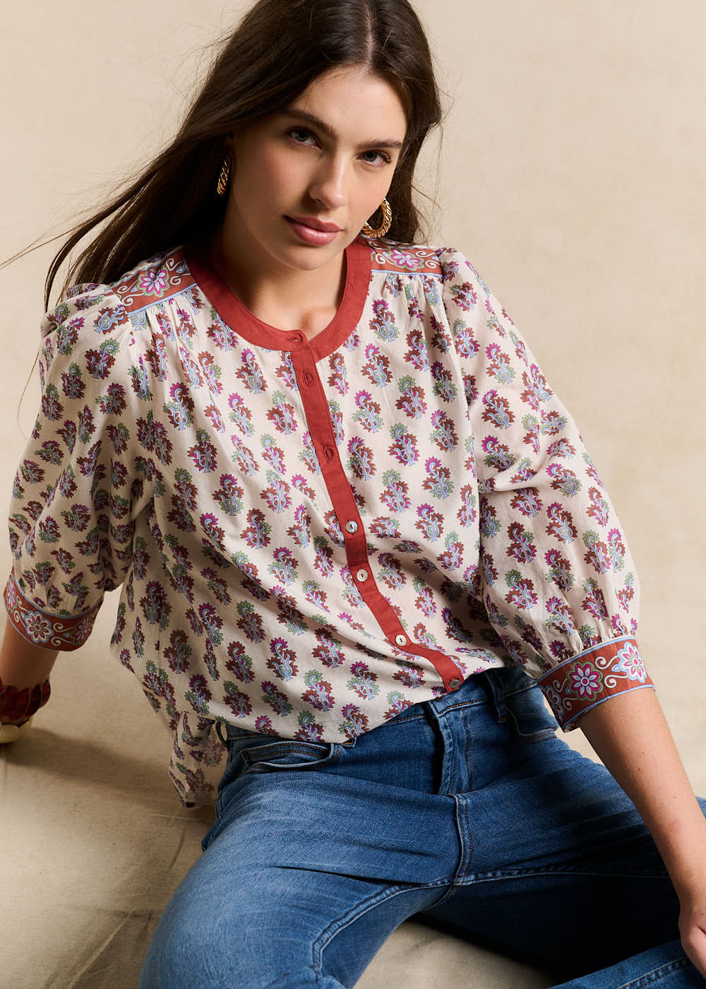Blouse imprimé indien - Sud Express - 1 - Sud Express