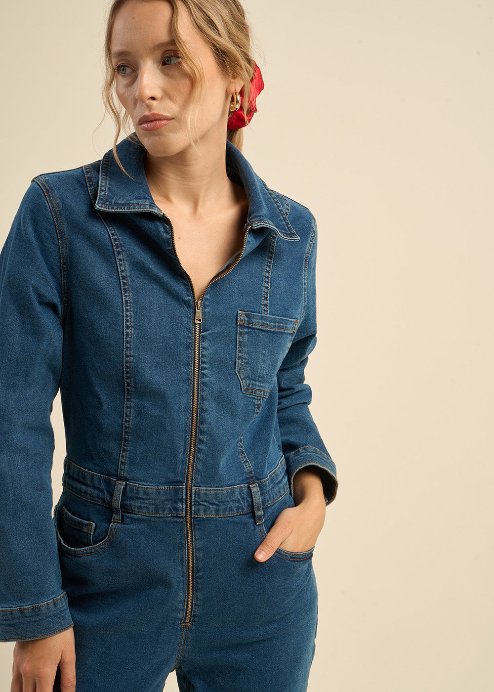 Combi-pantalon en jean - Sud Express - 5 - Sud Express