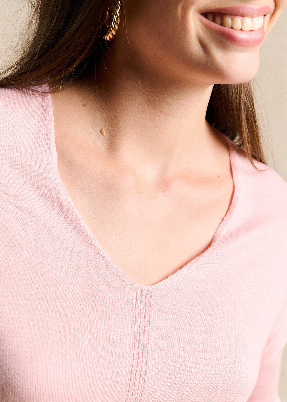 Pull col V oversize avec manches mi-longues - Sud Express - 2 - Sud Express