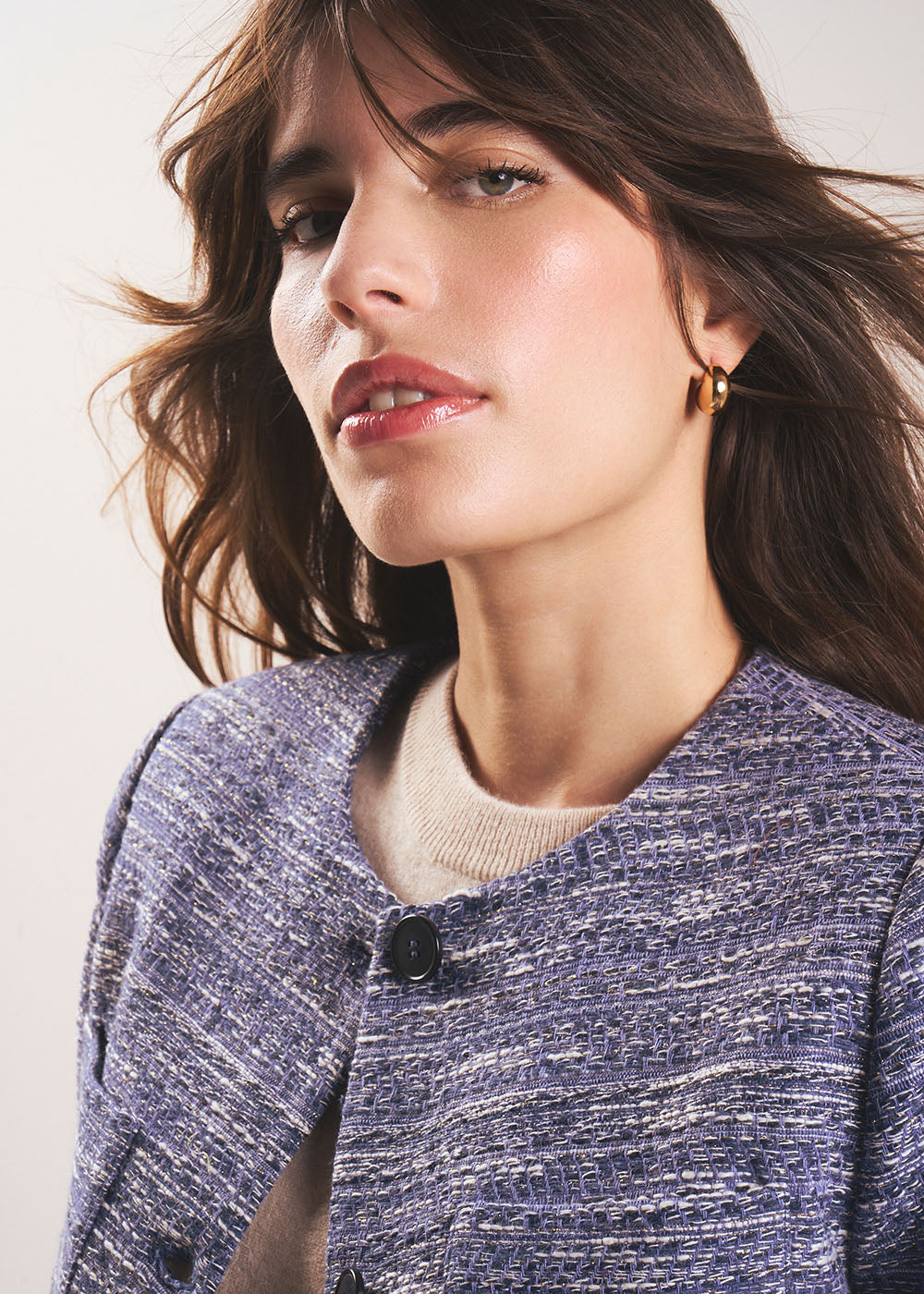 Veste courte en tweed à poches plaquées - Sud Express - 2 - Sud Express