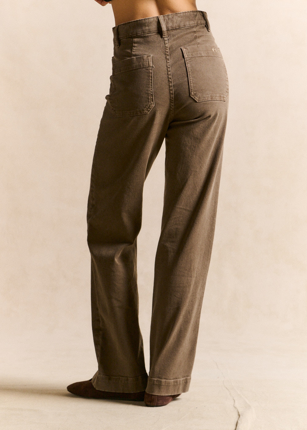 Pantalon coupe large en coton taille haute - Sud Express - 3 - Sud Express