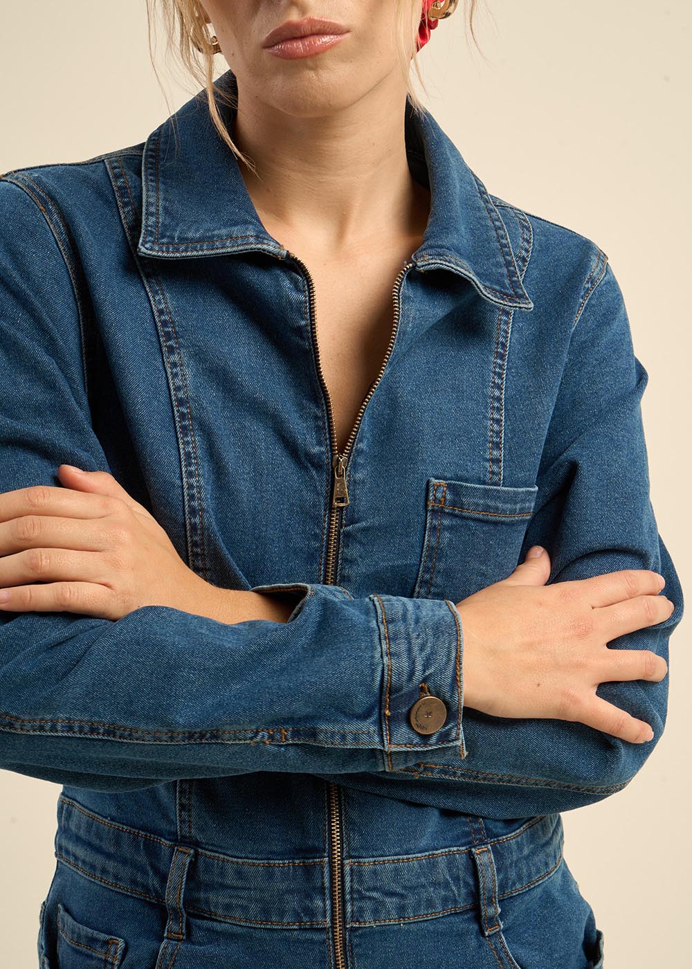 Combi-pantalon en jean - Sud Express - 2 - Sud Express
