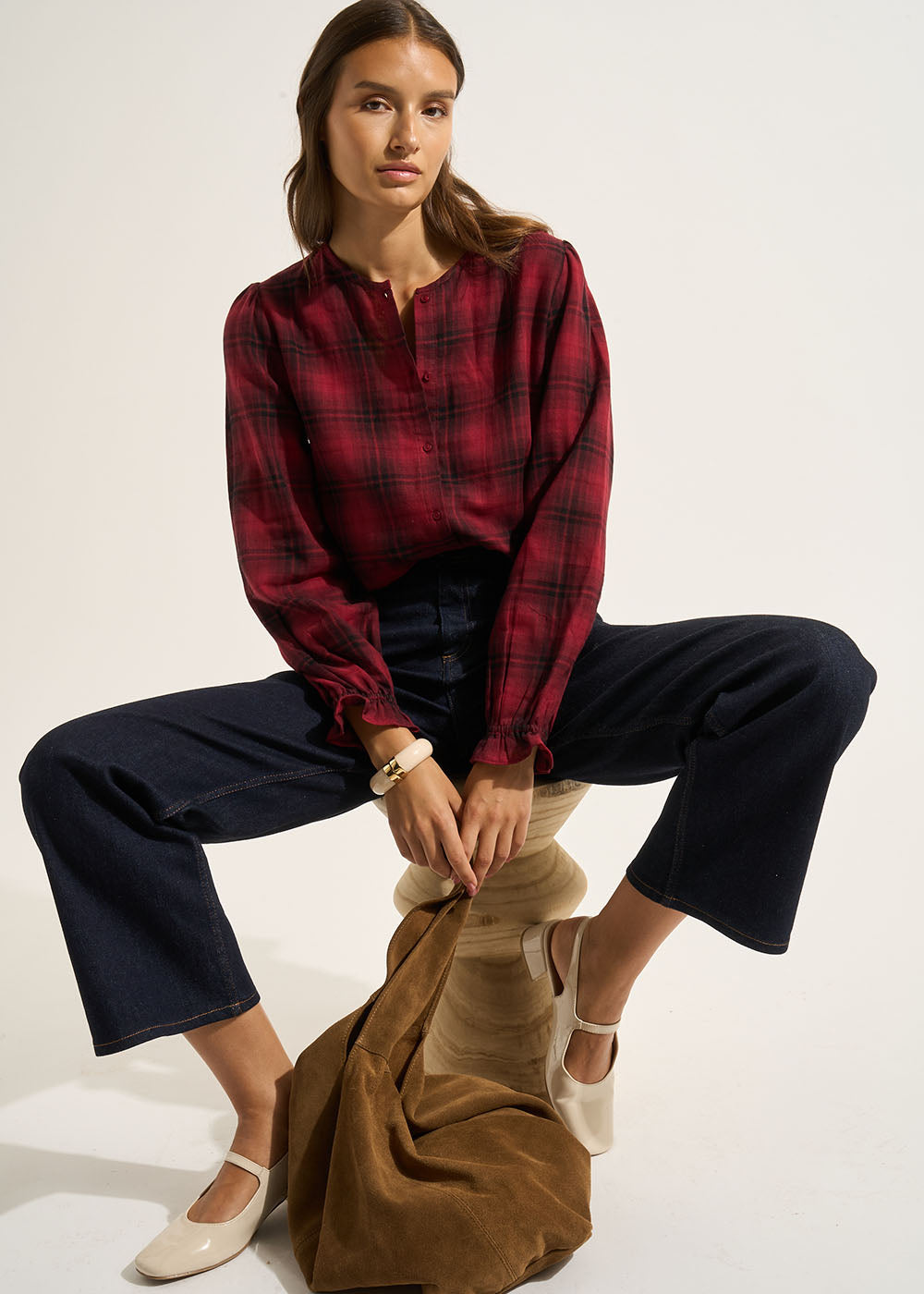 Chemise tartan ample avec épaules tombantes - Sud Express - 6 - Sud Express