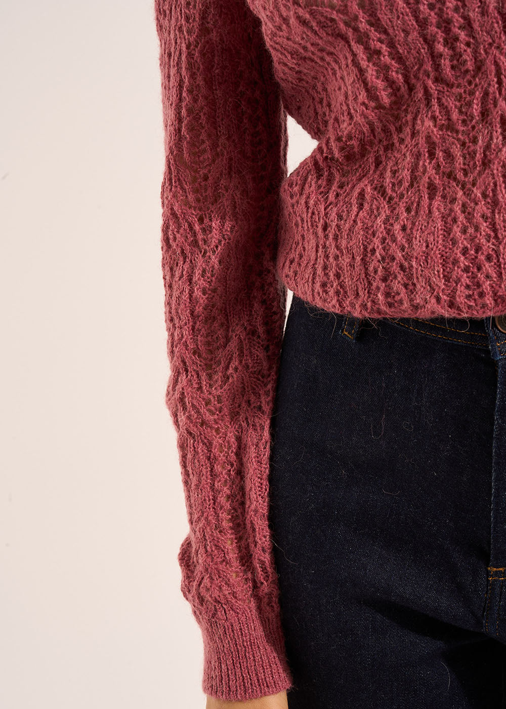 Pull fin col montant dentelle - Sud Express - 4 - Sud Express