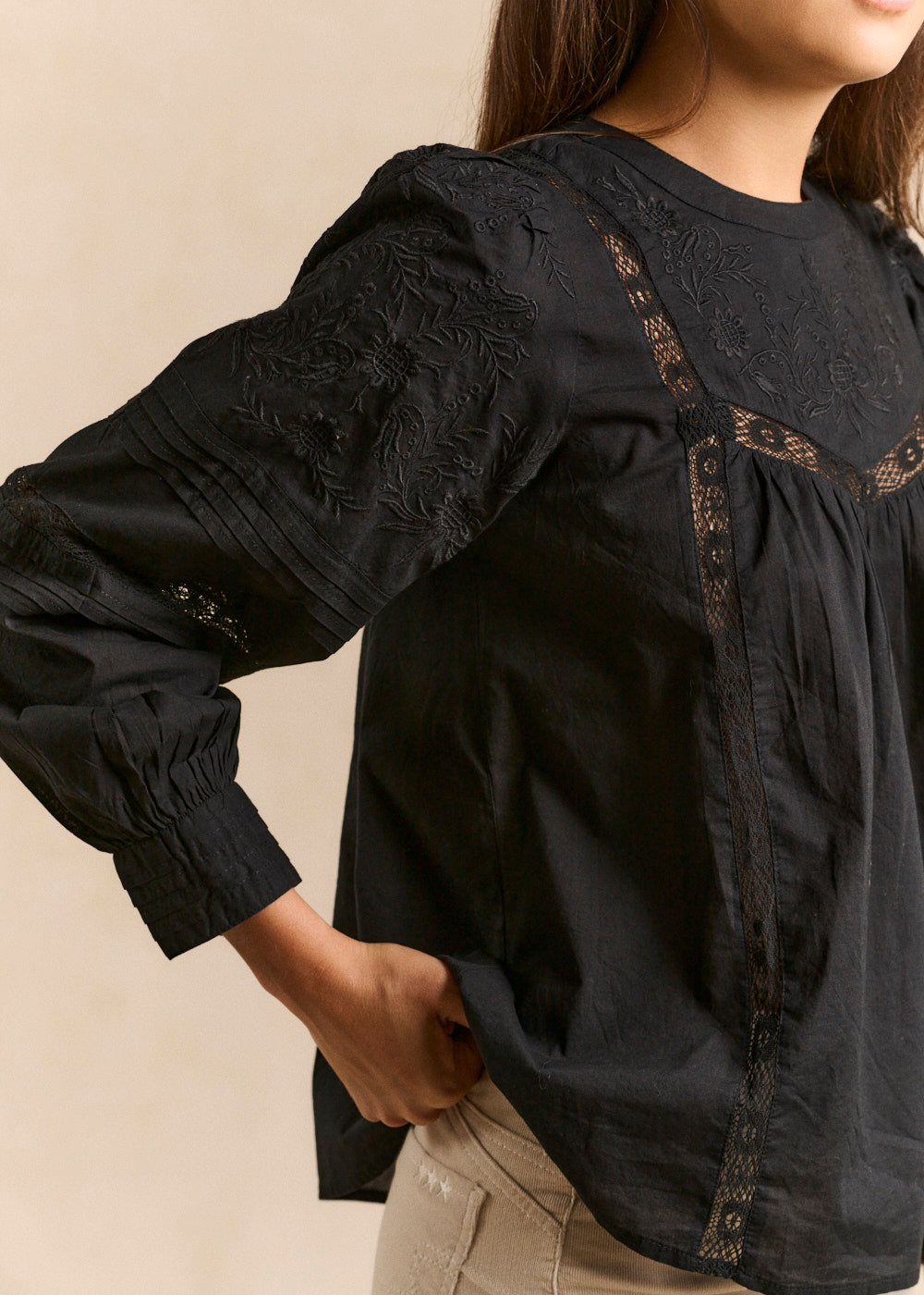 Blouse en voile de coton brodée - Sud Express - 4 - Sud Express