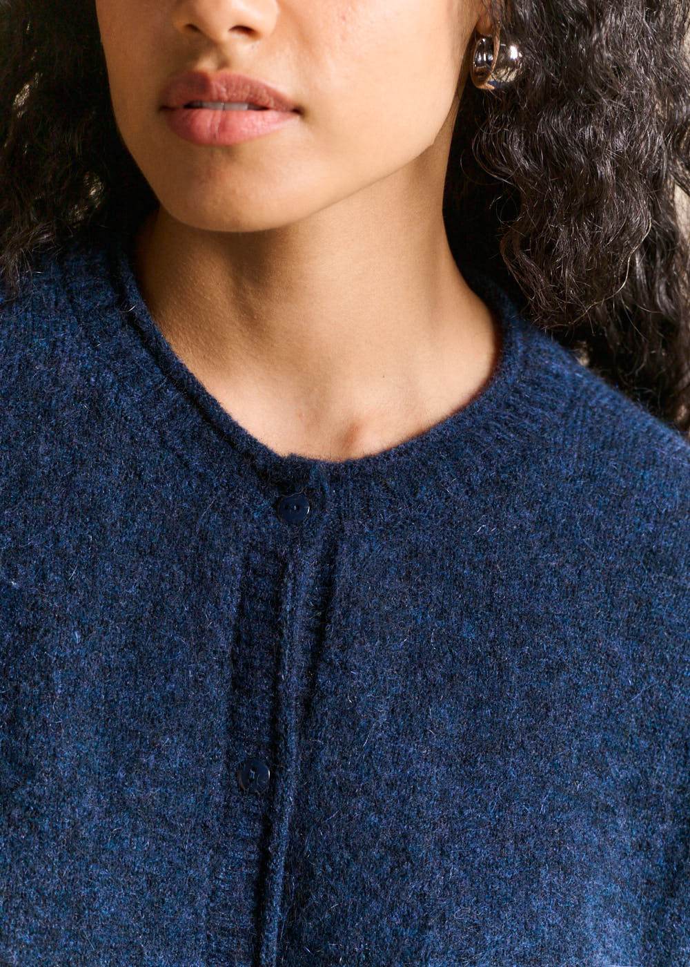 Gilet cardigan en mohair col rond - Sud Express - 2 - Sud Express