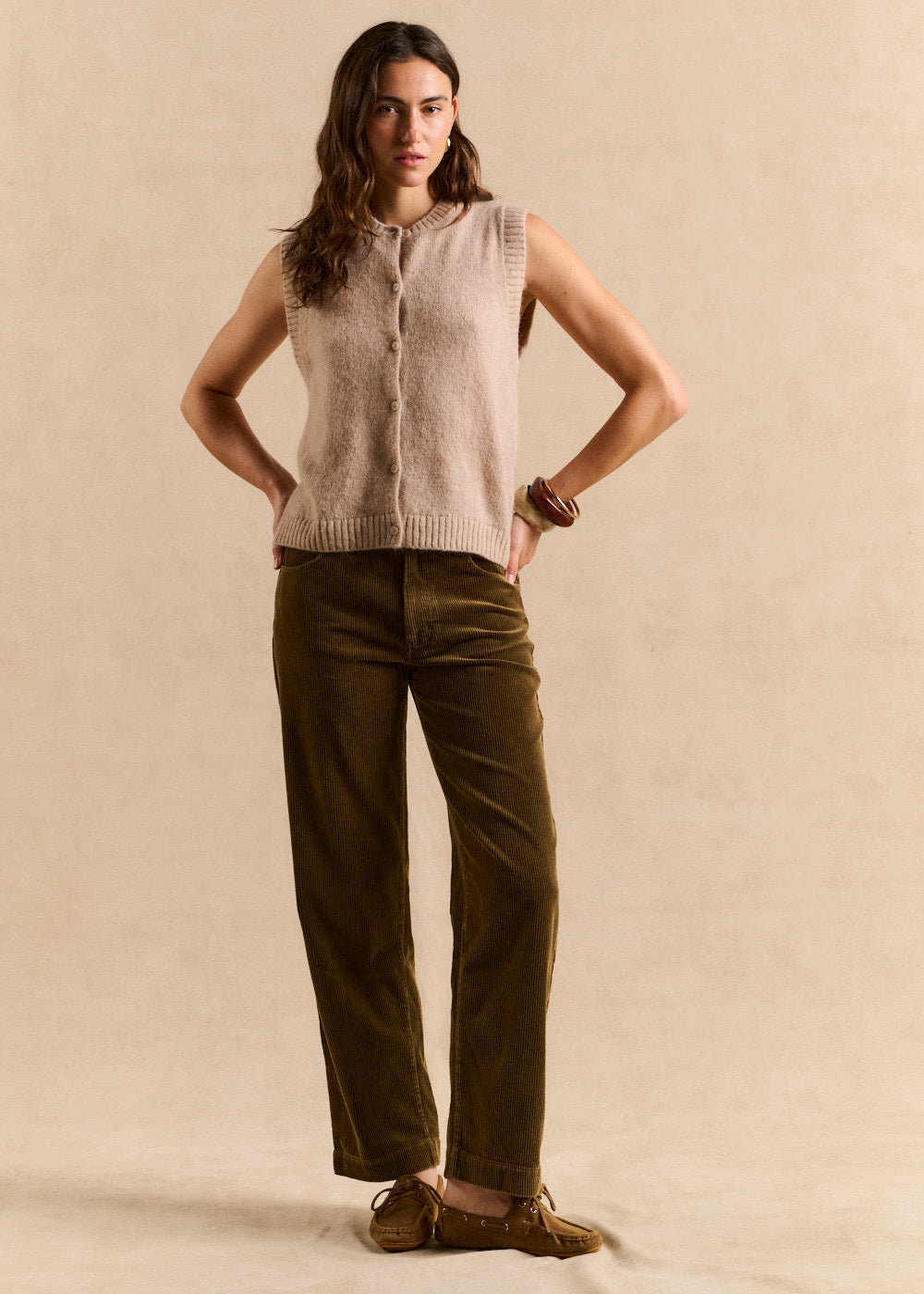 Pantalon coupe boyfriend en velours côtelé - Sud Express - 1 - Sud Express