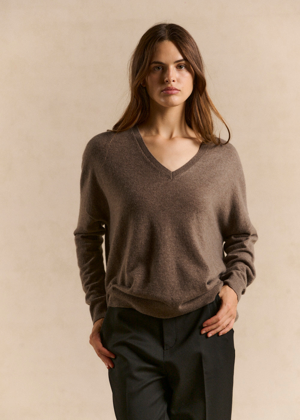 Pull cachemire col V ample - Sud Express - 4 - Sud Express