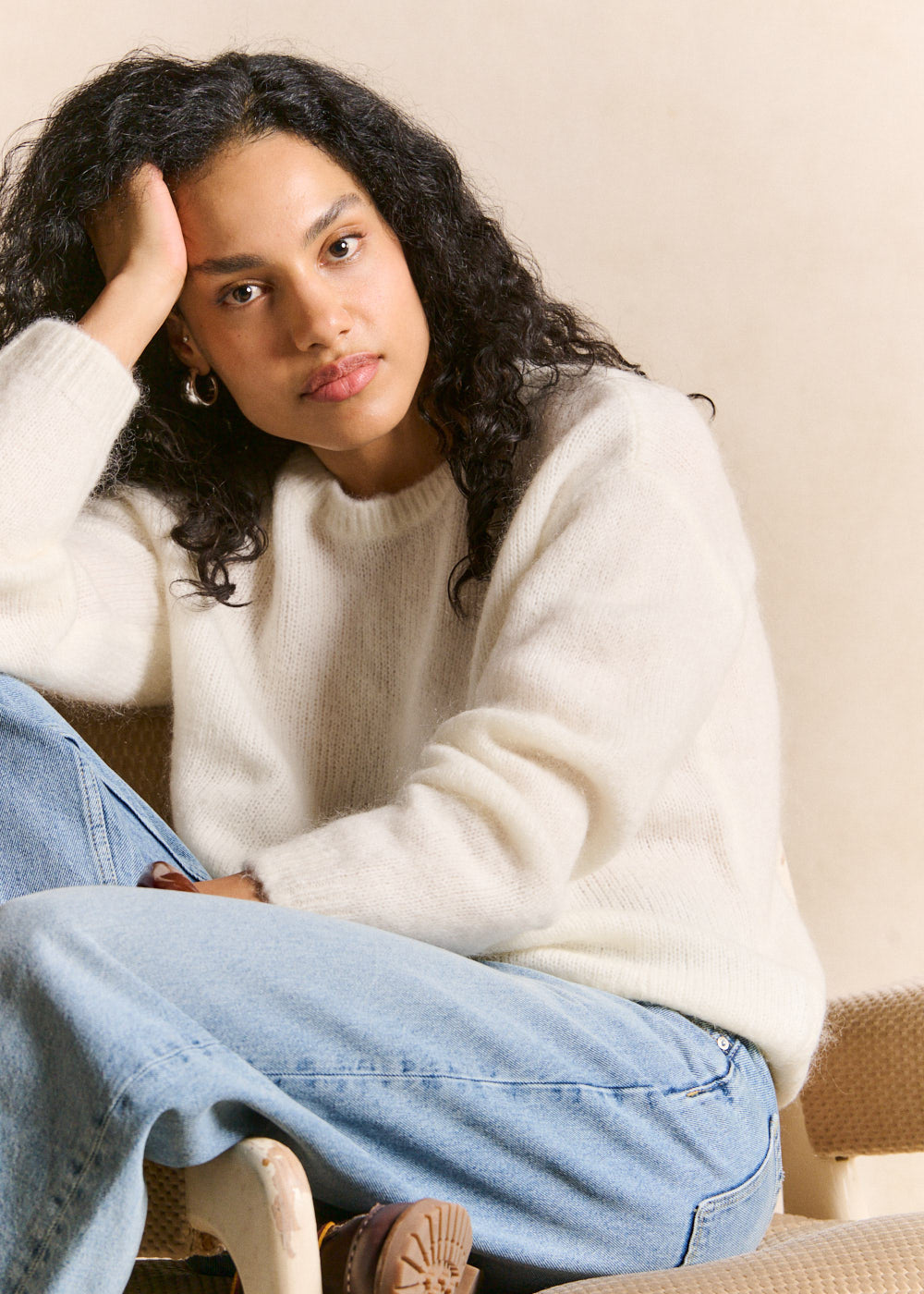Pull col rond en mohair manches longues - Sud Express - 4 - Sud Express
