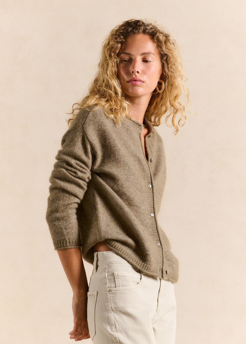Gilet cardigan en mohair col rond - Sud Express - 5 - Sud Express