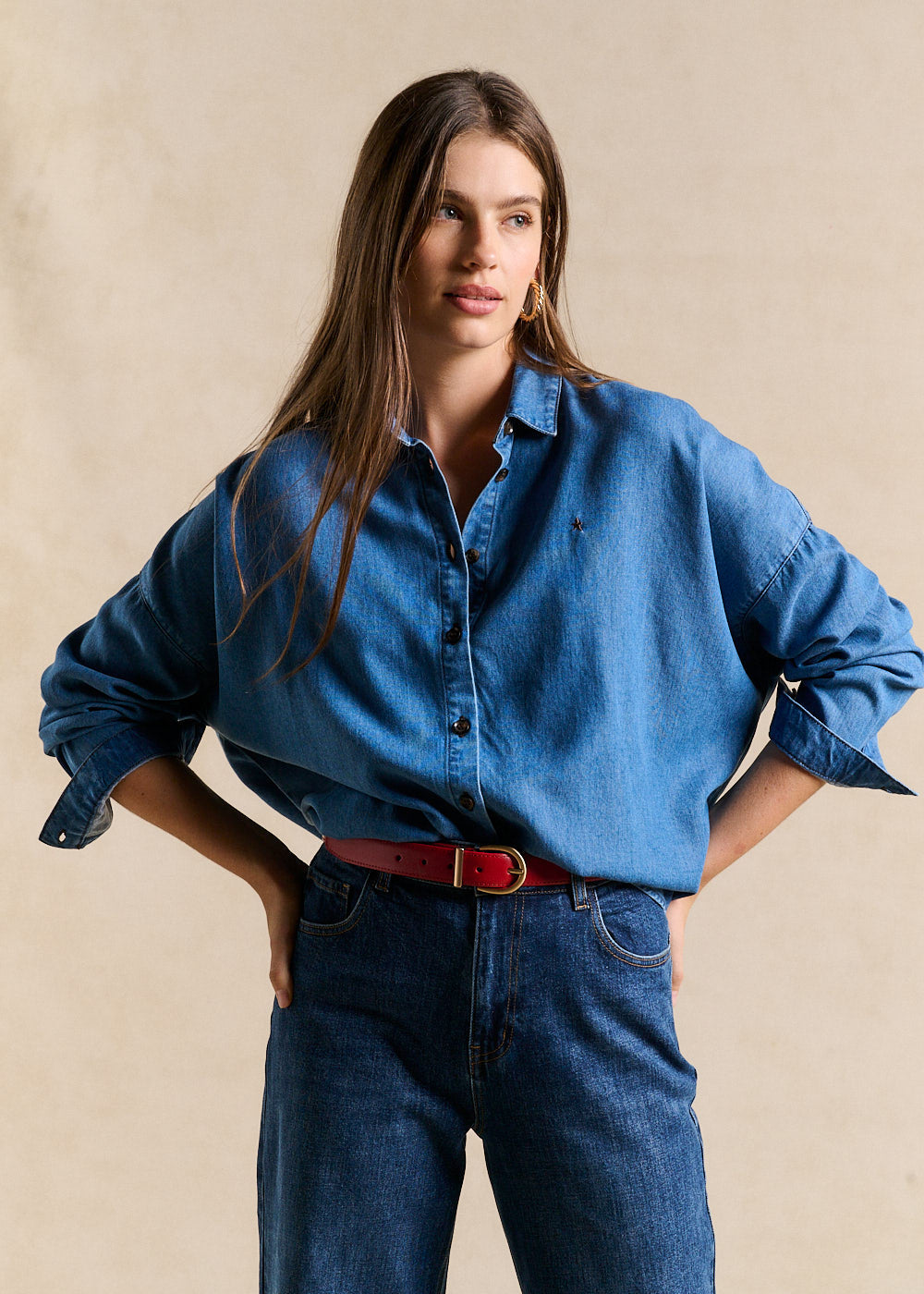 Chemise ample effet denim - Sud Express - 1 - Sud Express