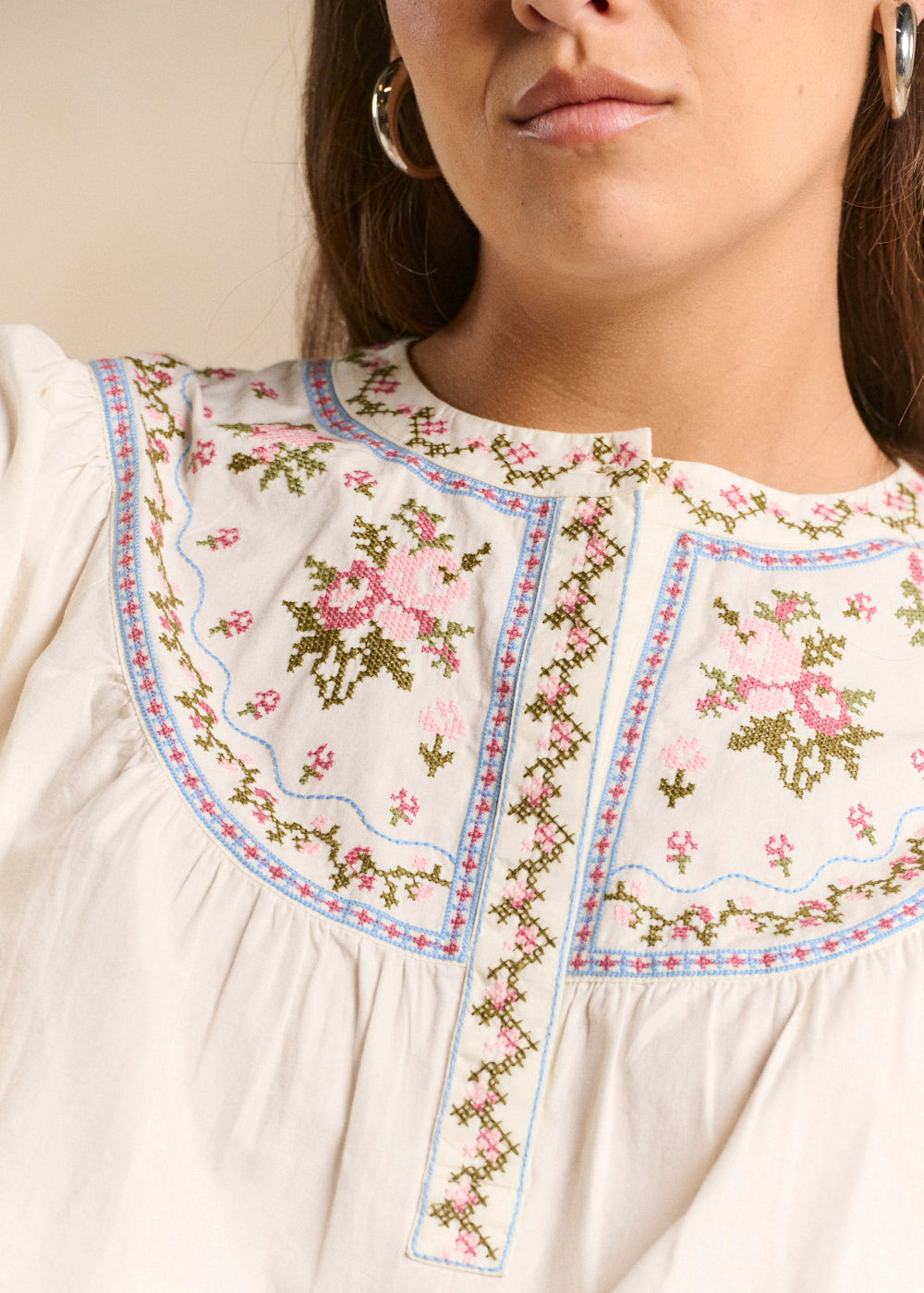 Blouse brodée en coton - Sud Express - 4 - Sud Express