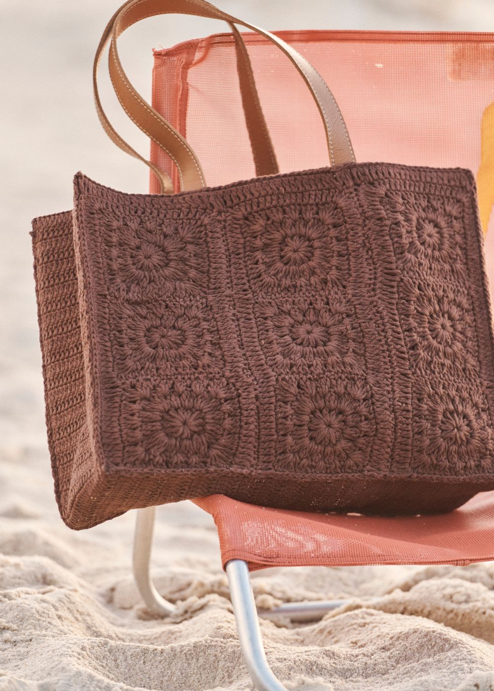 SYANE Sac en crochet avec anses en cuir - 1 - Sud Express - Sud Express