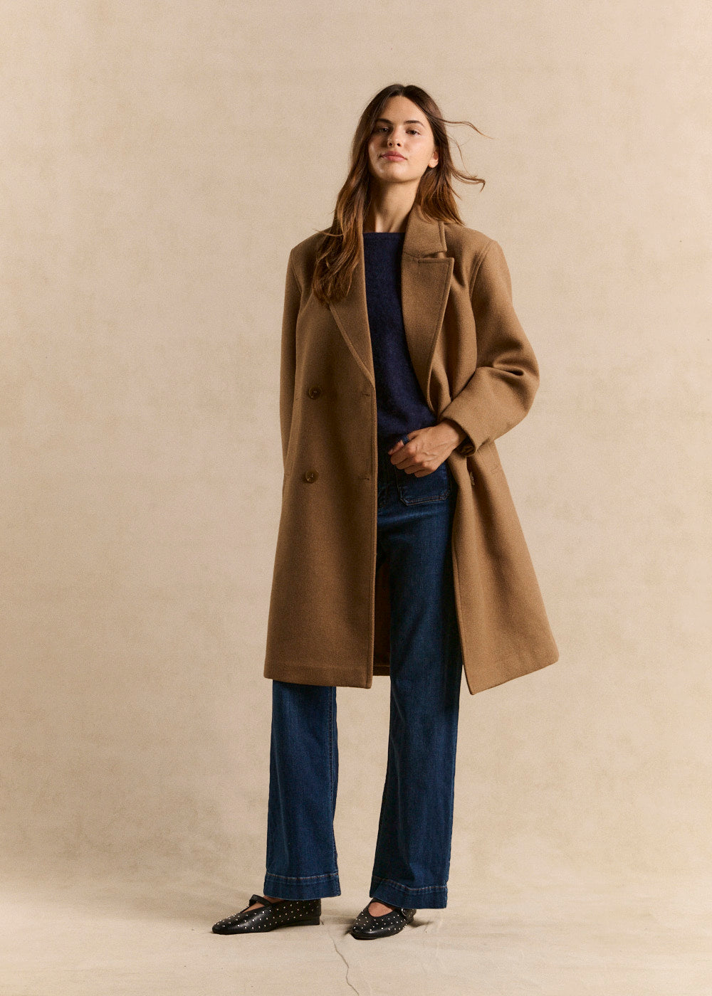 Manteau long ample col tailleur - Sud Express - 1 - Sud Express