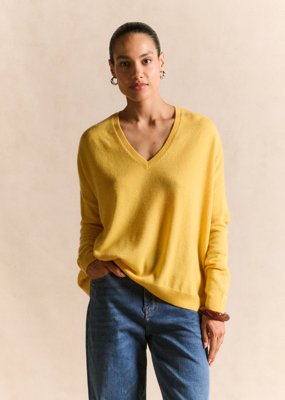 Pull cachemire col V ample - Sud Express - 5 - Sud Express