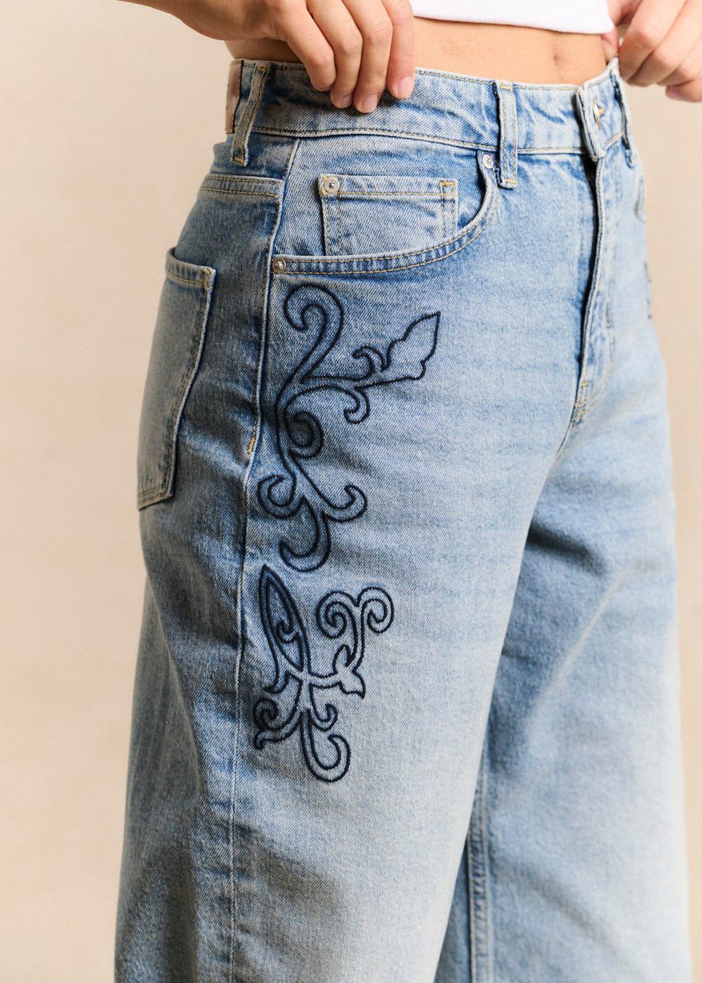 CHLOE  Jean wideleg brodé - 3 - Sud Express - Sud Express