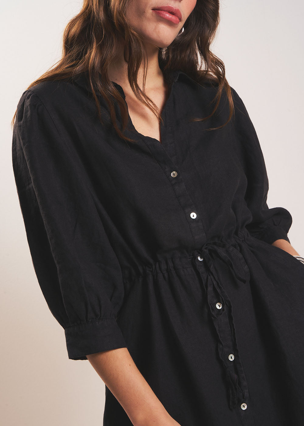 Robe longue en lin avec lien taille - Sud Express - 2 - Sud Express