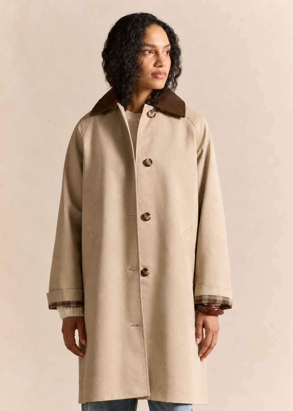 Trench twill col velours amovible - Sud Express - 5 - Sud Express